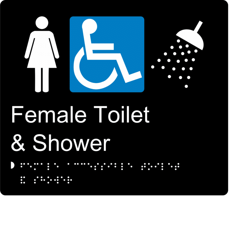 Female Accessible Toilet and Shower BT27 Braille Sign - Image 2