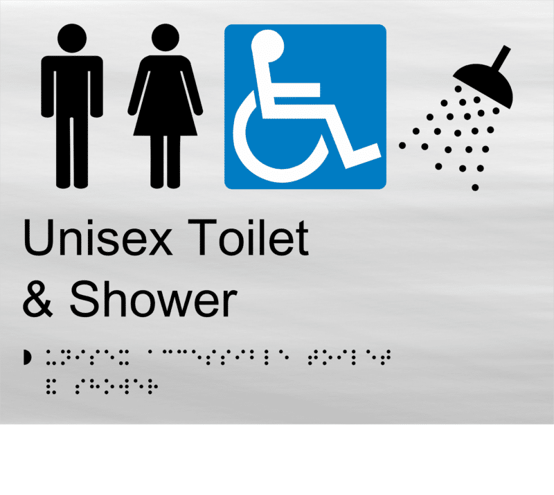 Unisex Accessible Toilet and Shower BT28 Braille Sign - Image 3