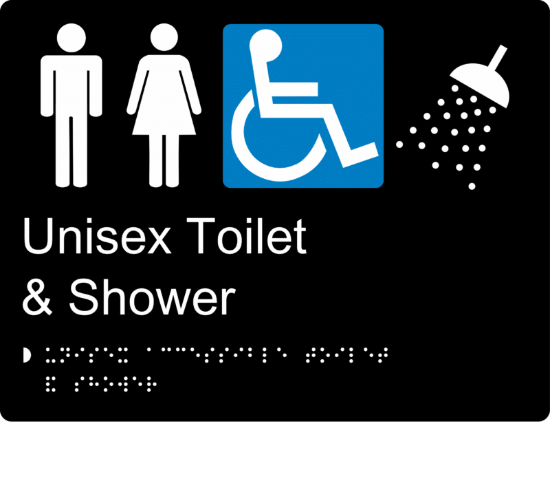 Unisex Accessible Toilet and Shower BT28 Braille Sign - Image 2