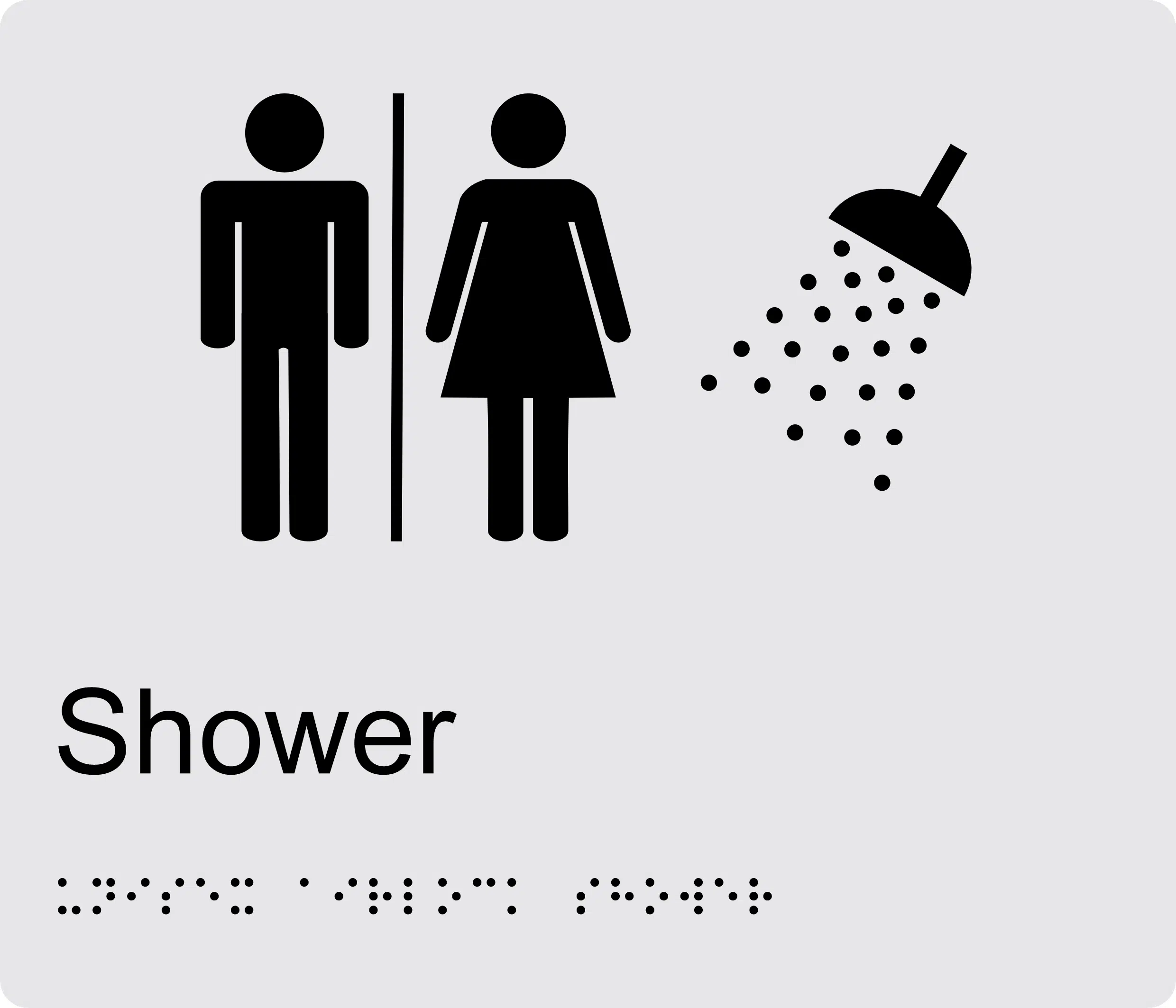 Unisex Air Lock Shower BT31 Braille Sign