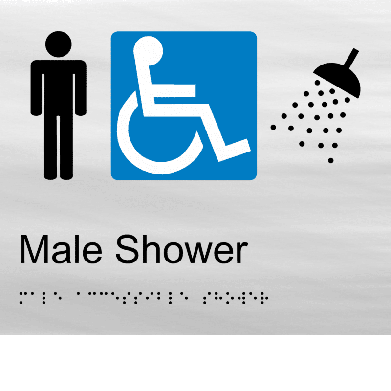 Male Accessible Shower BT32 Braille Sign - Image 3