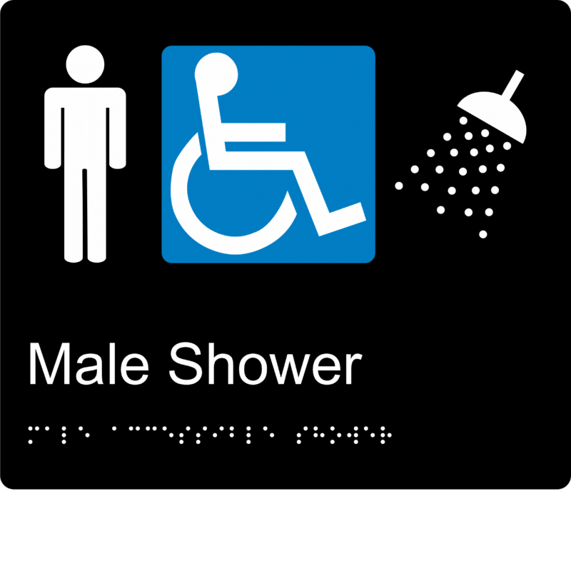 Male Accessible Shower BT32 Braille Sign - Image 2