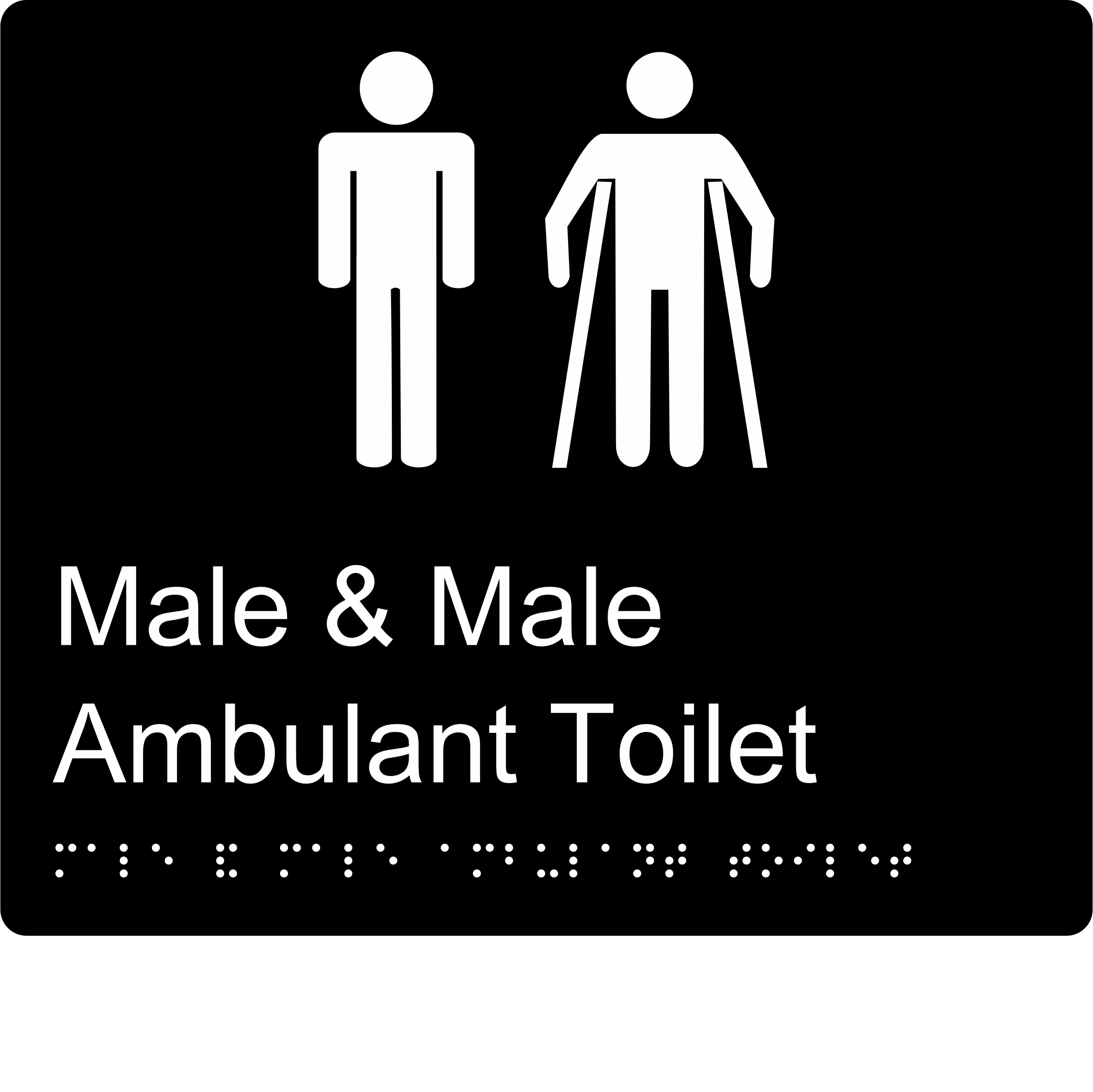 Male and Male Ambulant Toilet Braille Sign BT36 - Image 2