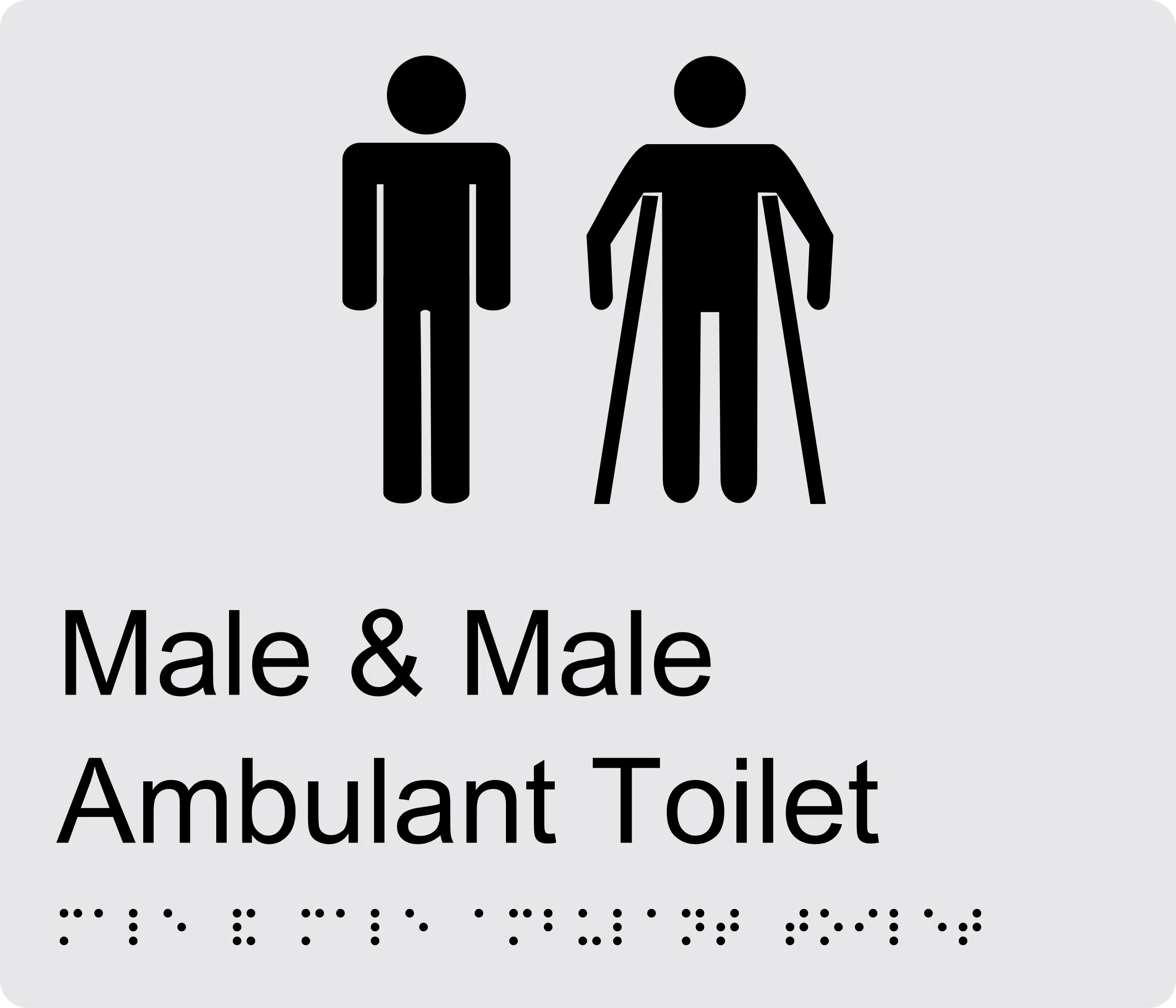 Male and Male Ambulant Toilet Braille Sign BT36