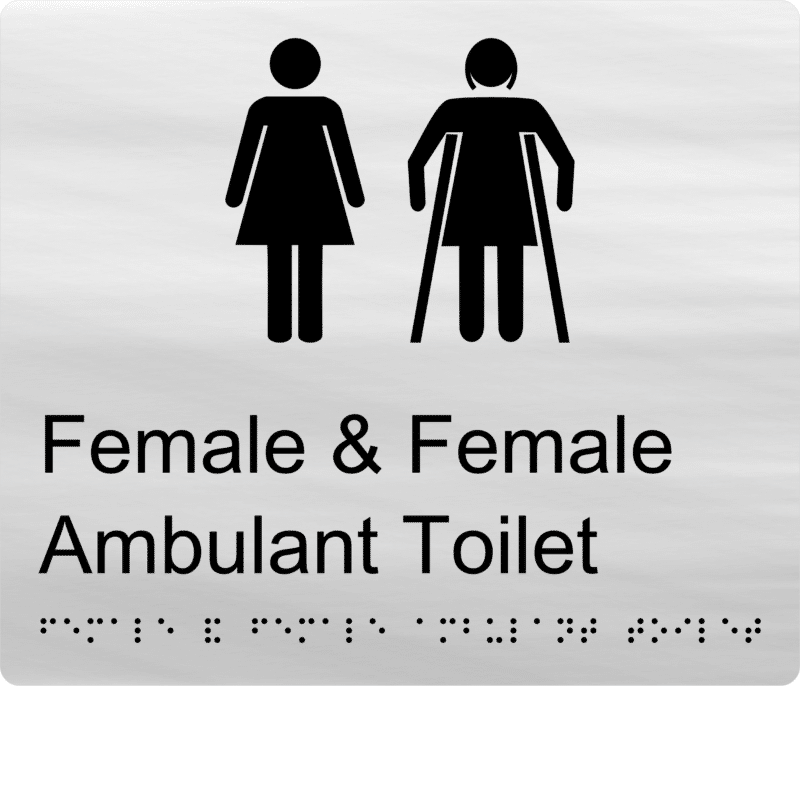 Female and Female Ambulant Toilet Braille Sign BT37 - Image 3