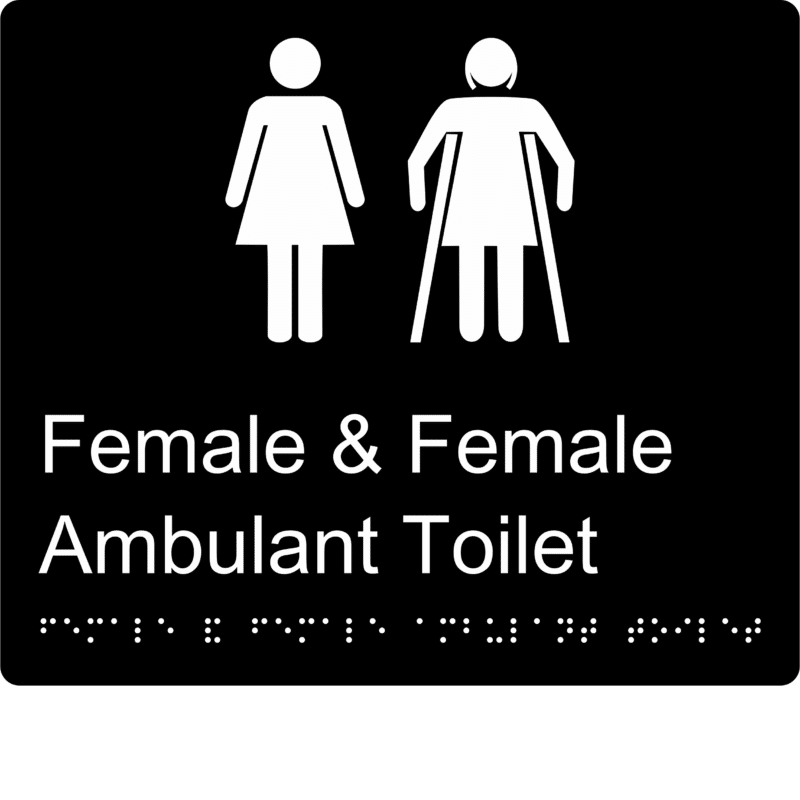 Female and Female Ambulant Toilet Braille Sign BT37 - Image 2