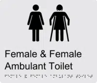 Female and Female Ambulant Toilet Braille Sign BT37