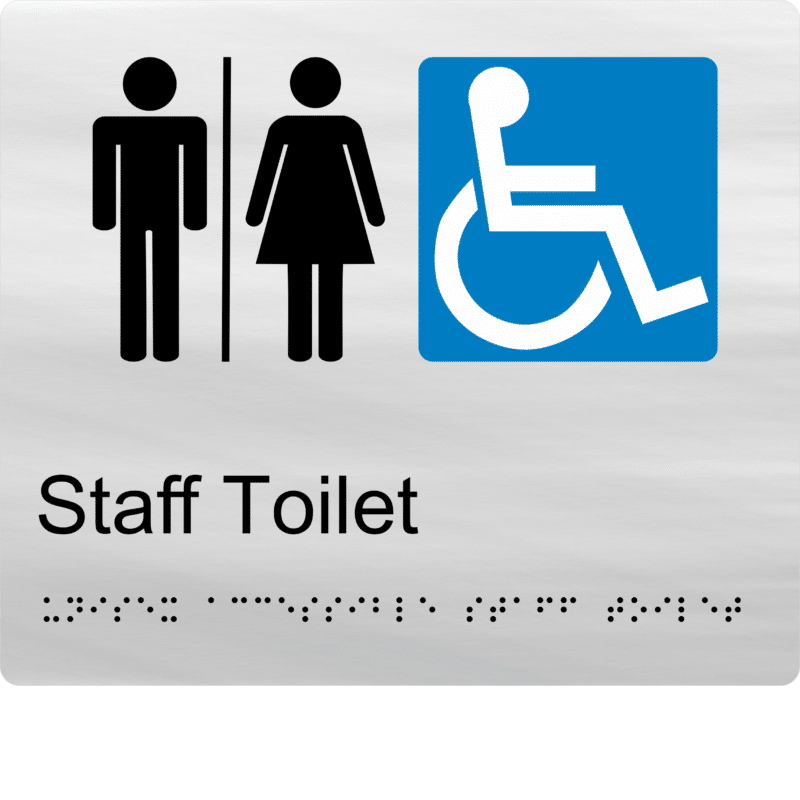 Unisex Accessible Staff Toilet Braille Sign BT38 - Image 3