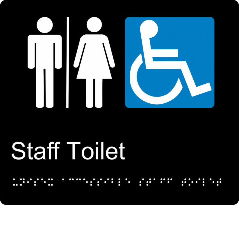 Unisex Accessible Staff Toilet Braille Sign BT38 - Image 2