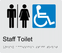 Unisex Accessible Staff Toilet Braille Sign BT38