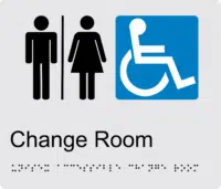 Unisex Accessible Change Room Braille Sign BT39