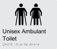 Unisex Ambulant Toilet Braille Sign BT40