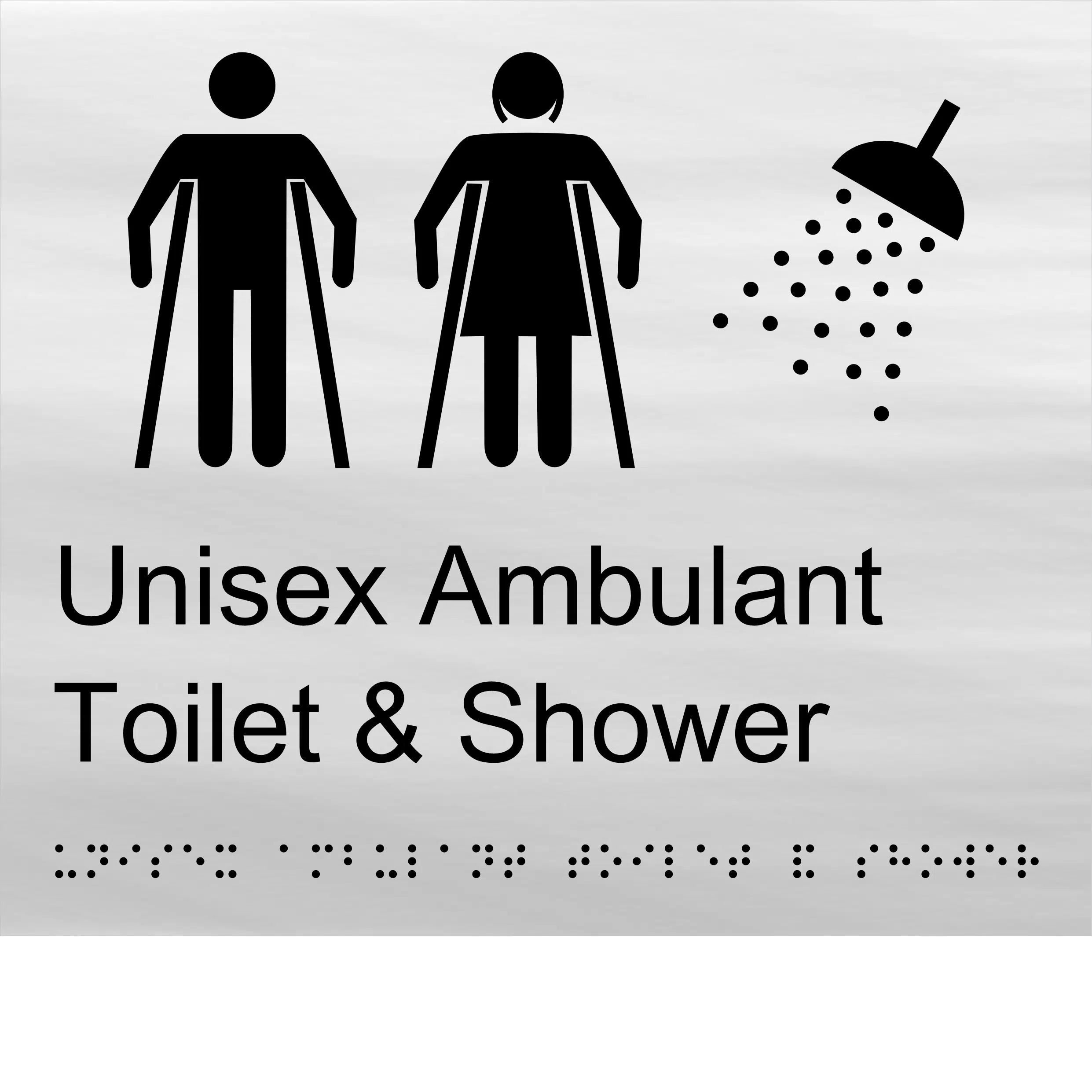 Unisex Ambulant Toilet and Shower Braille Sign BT41 - Image 3