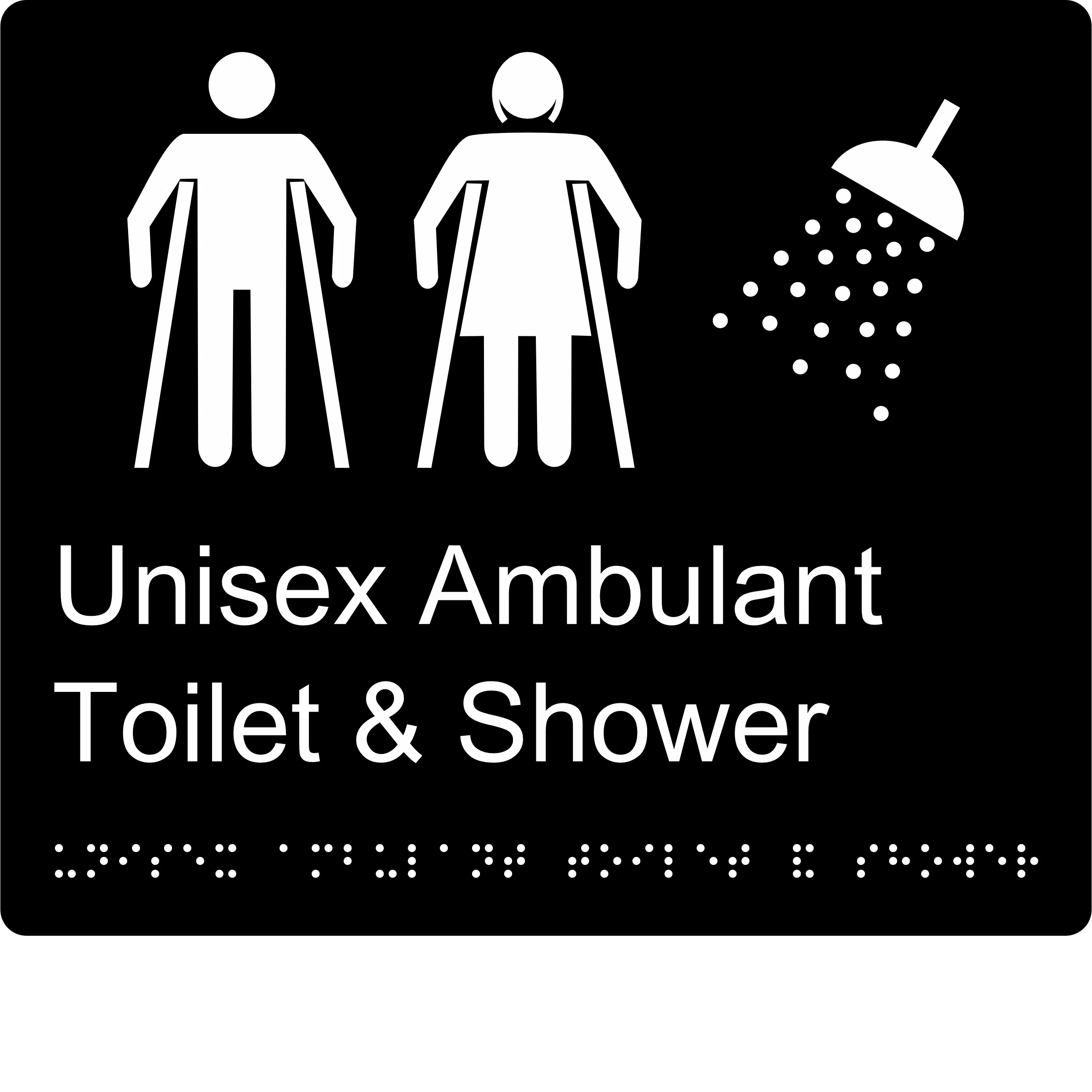 Unisex Ambulant Toilet and Shower Braille Sign BT41 - Image 2