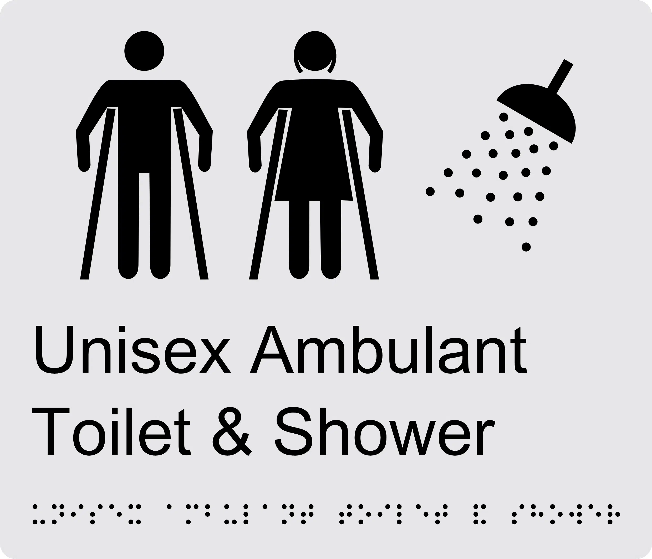 Unisex Ambulant Toilet and Shower Braille Sign BT41