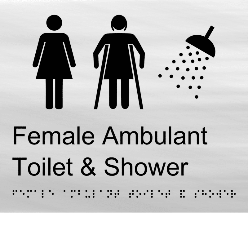 Female Ambulant Toilet and Shower Braille Sign BT42 - Image 3