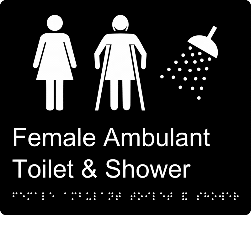 Female Ambulant Toilet and Shower Braille Sign BT42 - Image 2