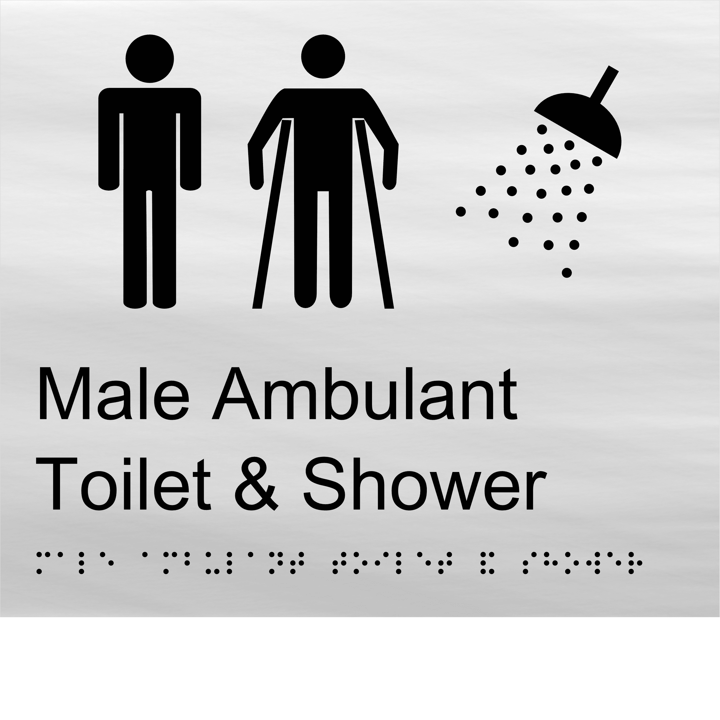 Male Ambulant Toilet and Shower Braille Sign BT43 - Image 3