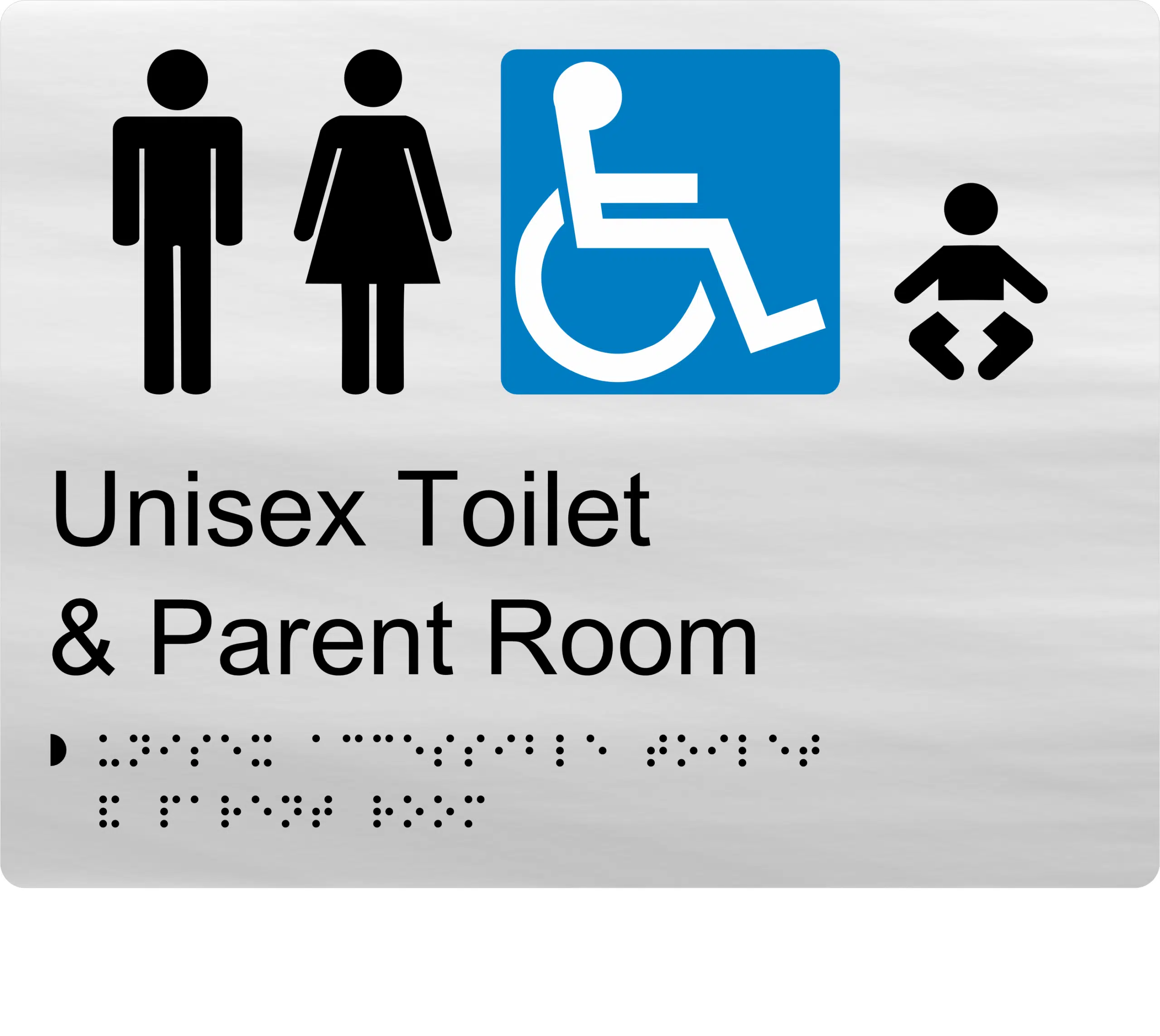 Unisex Accessible Toilet and Parent Room  Braille Sign BT44 - Image 3