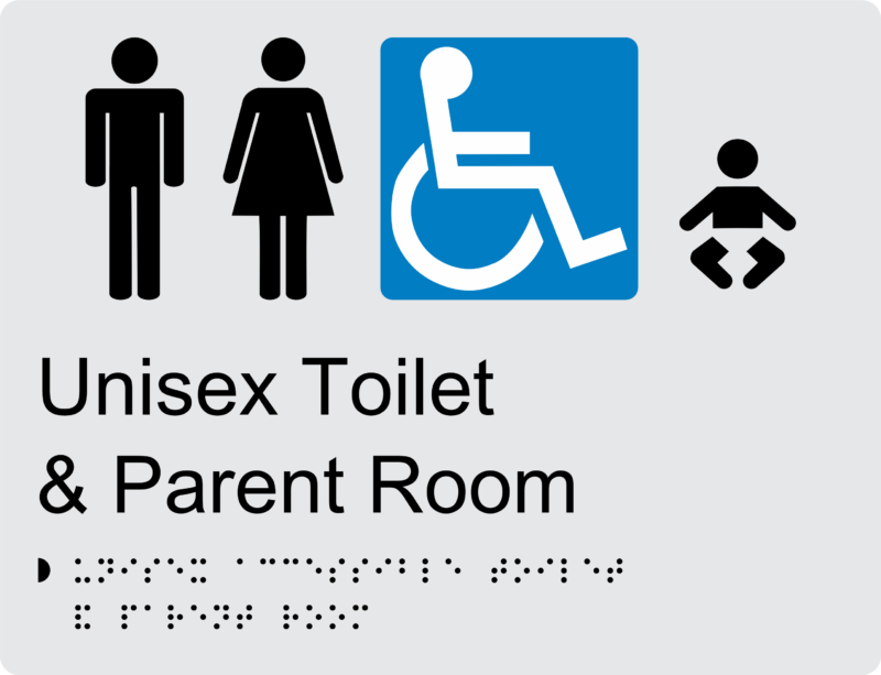 Unisex Accessible Toilet and Parent Room  Braille SignBT44