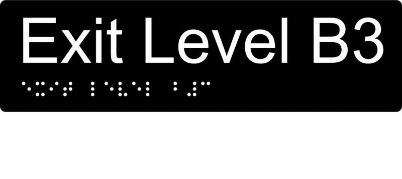 Exit Level B3 Braille Sign BTEX13 - Image 2