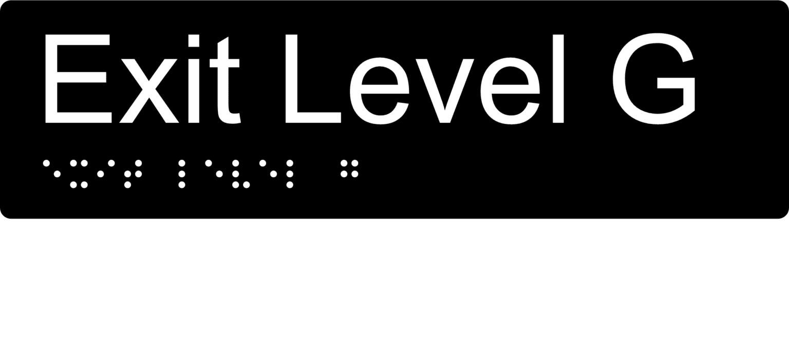 Level G Sign Exit Level G Braille Sign BTEX19- National Safety Signs