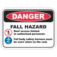 Danger fall hazard safety sign - AS1319 compliant, National Safety Signs Australia