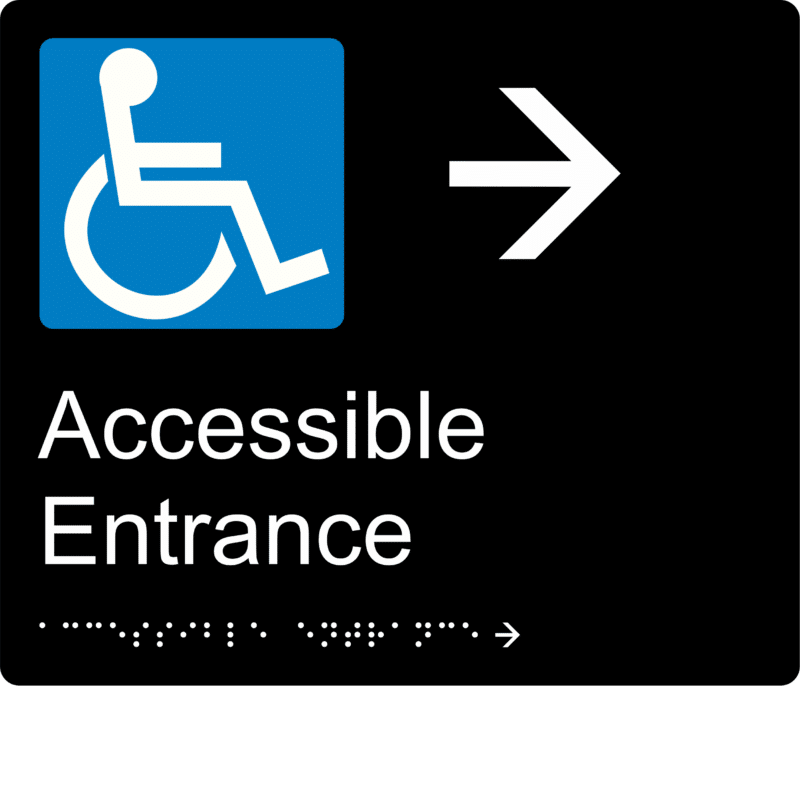 Accessible Entrance Right Braille Sign BT53 - Image 2