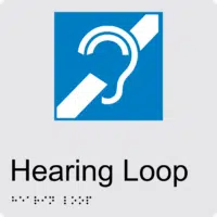 Hearing Loop Braille Sign BT56
