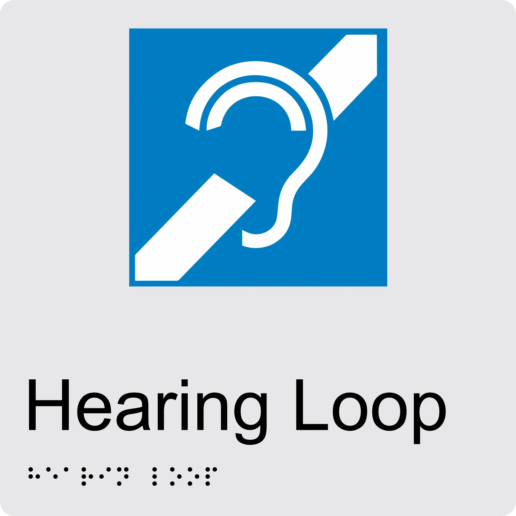 Hearing Loop Braille Sign BT56