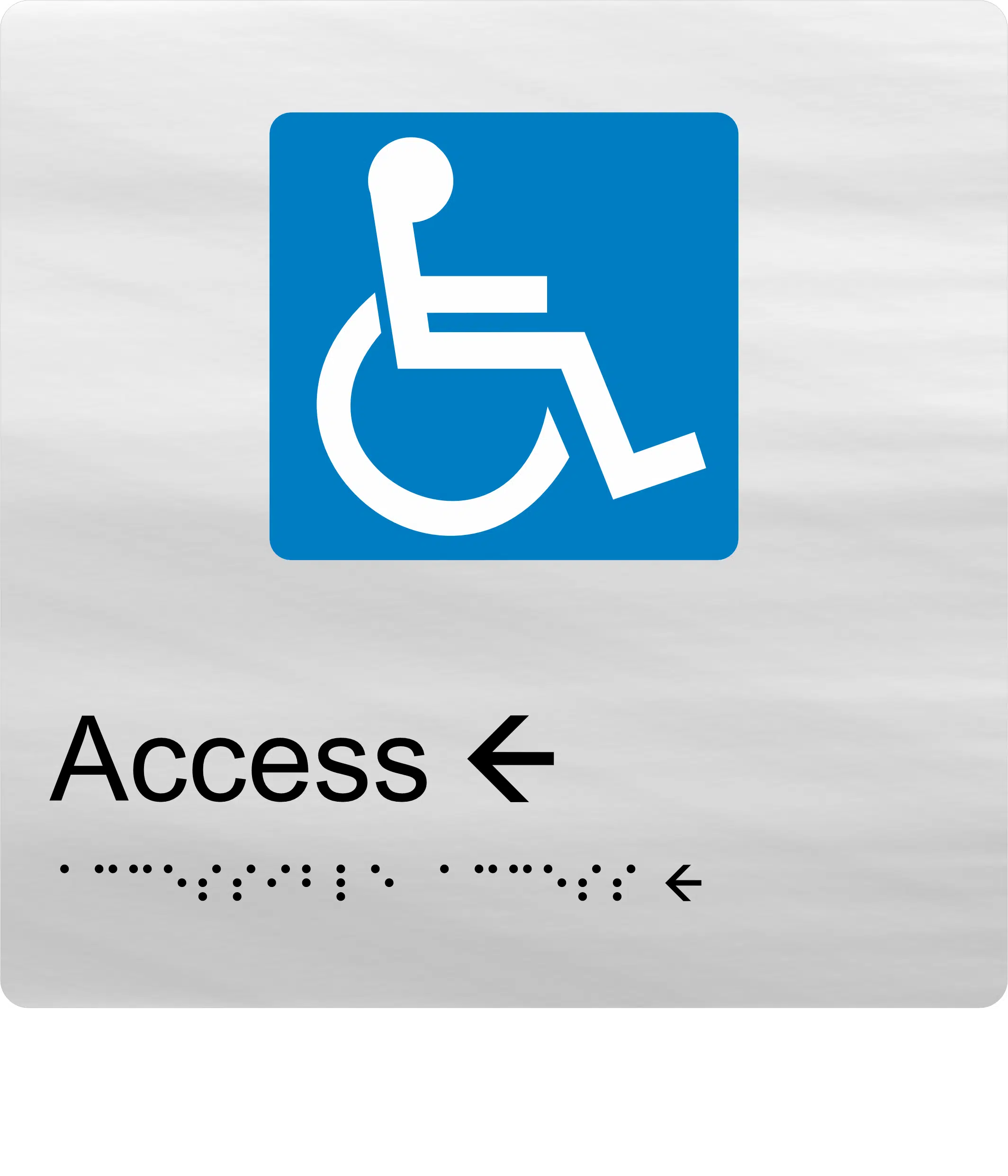 Access Entry Left Arrow Braille Sign BT58 - Image 3