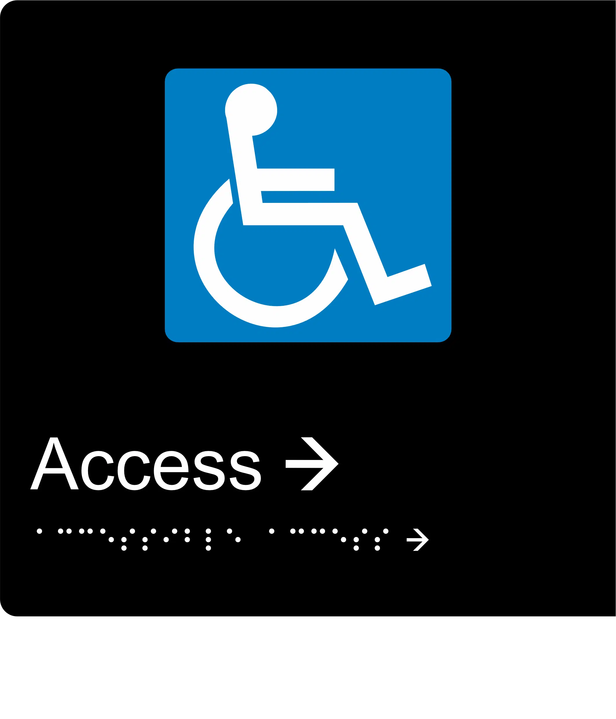 Access Entry Right Arrow Braille Sign BT59 - Image 2