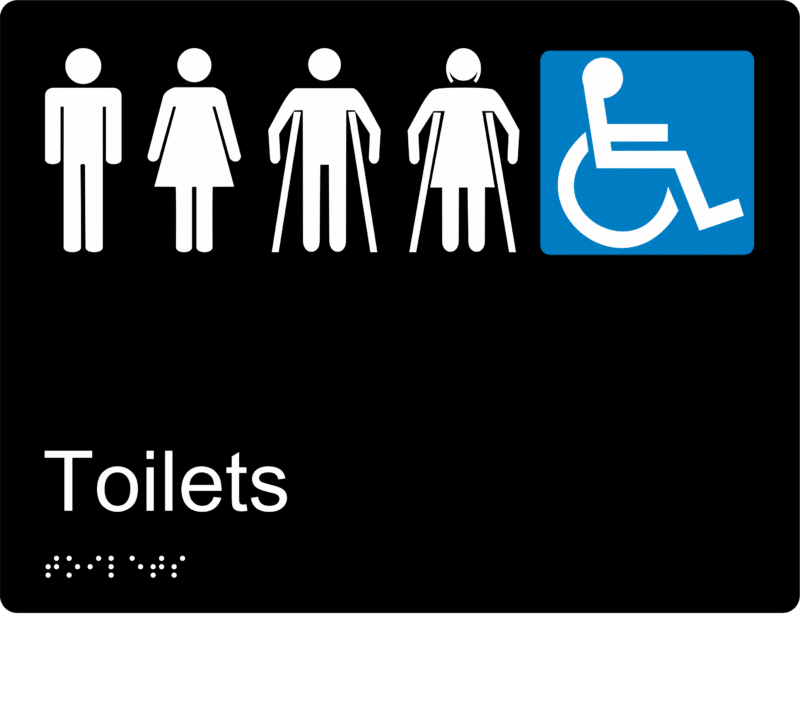 Air Lock Male Female Ambulant & Accessible Toilet Braille Sign BT61 - Image 2