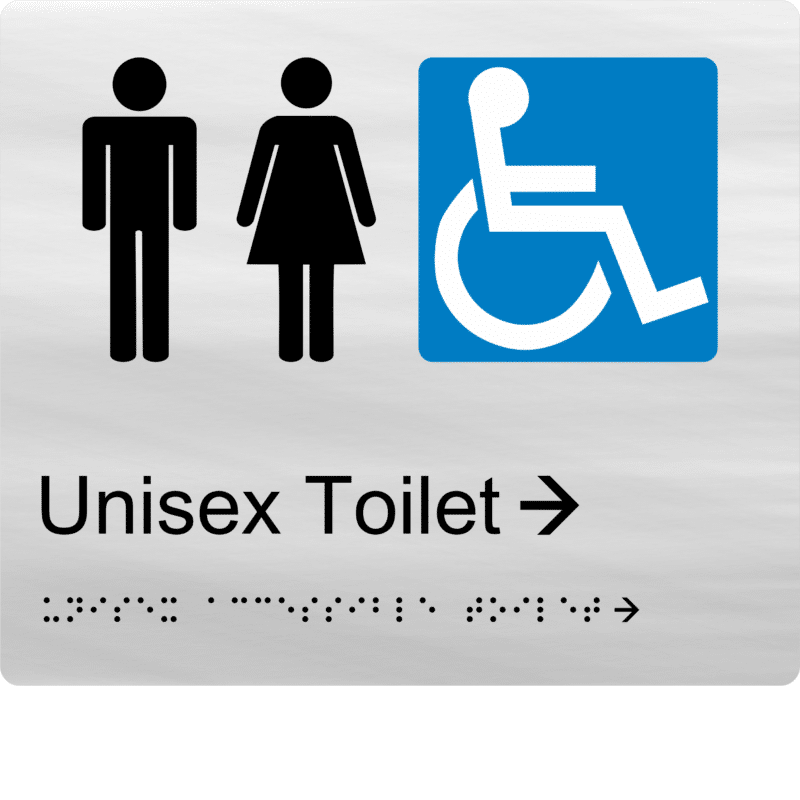 Unisex Accessible Toilet Right Arrow Braille Sign BT62 - Image 3