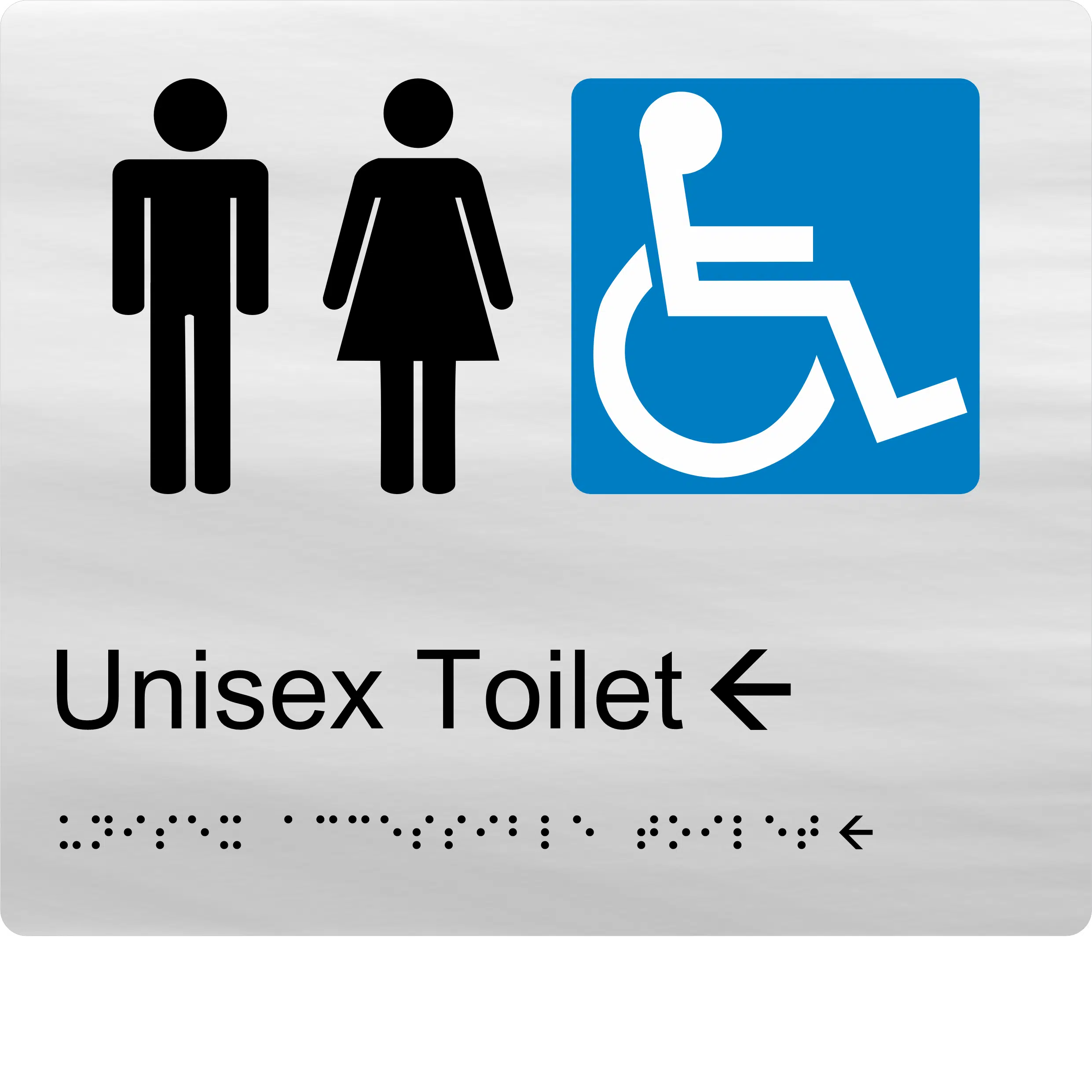 Unisex Accessible Toilet Left Arrow Braille Sign BT63 - Image 3