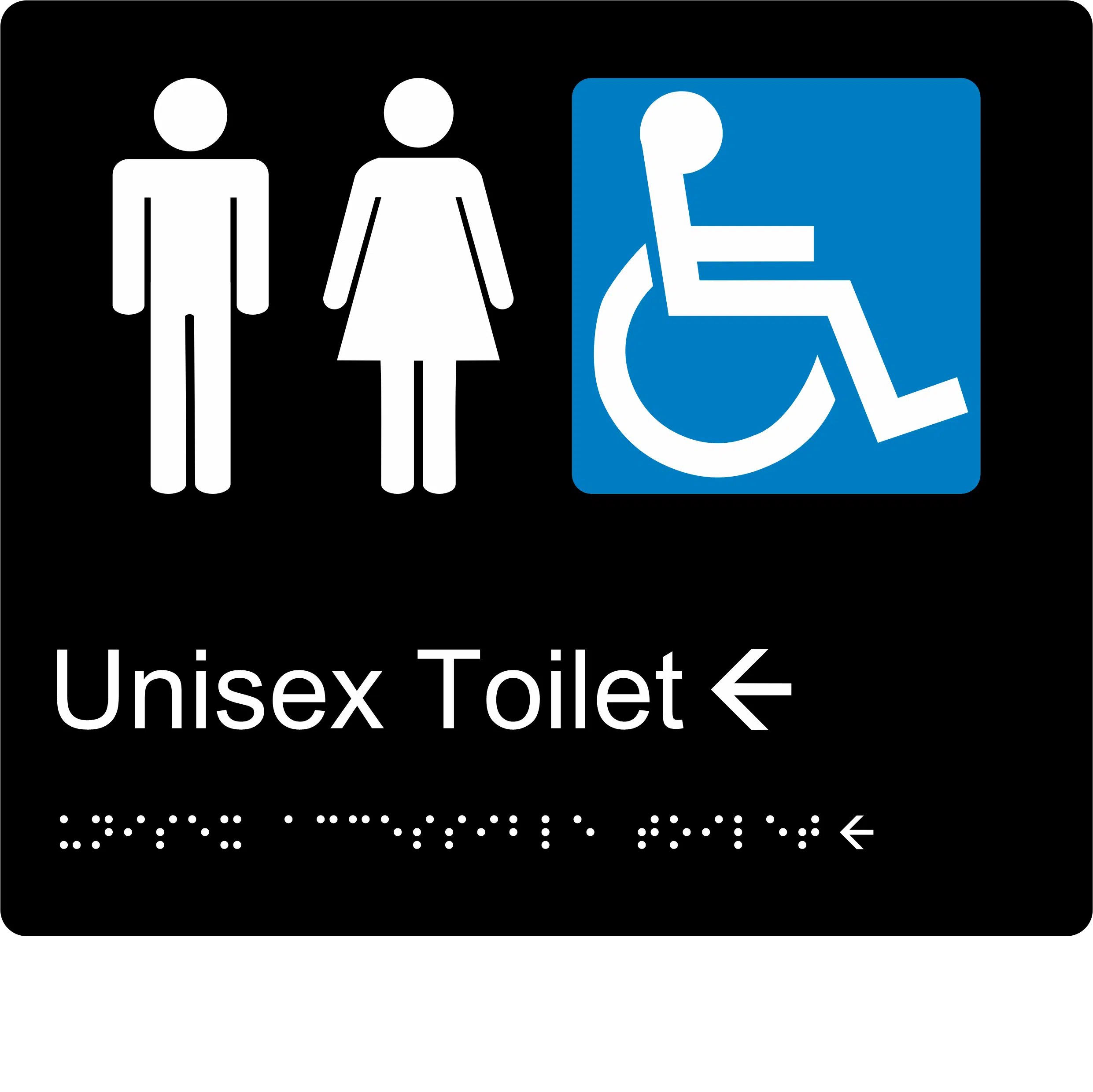 Unisex Accessible Toilet Left Arrow Braille Sign BT63 - Image 2