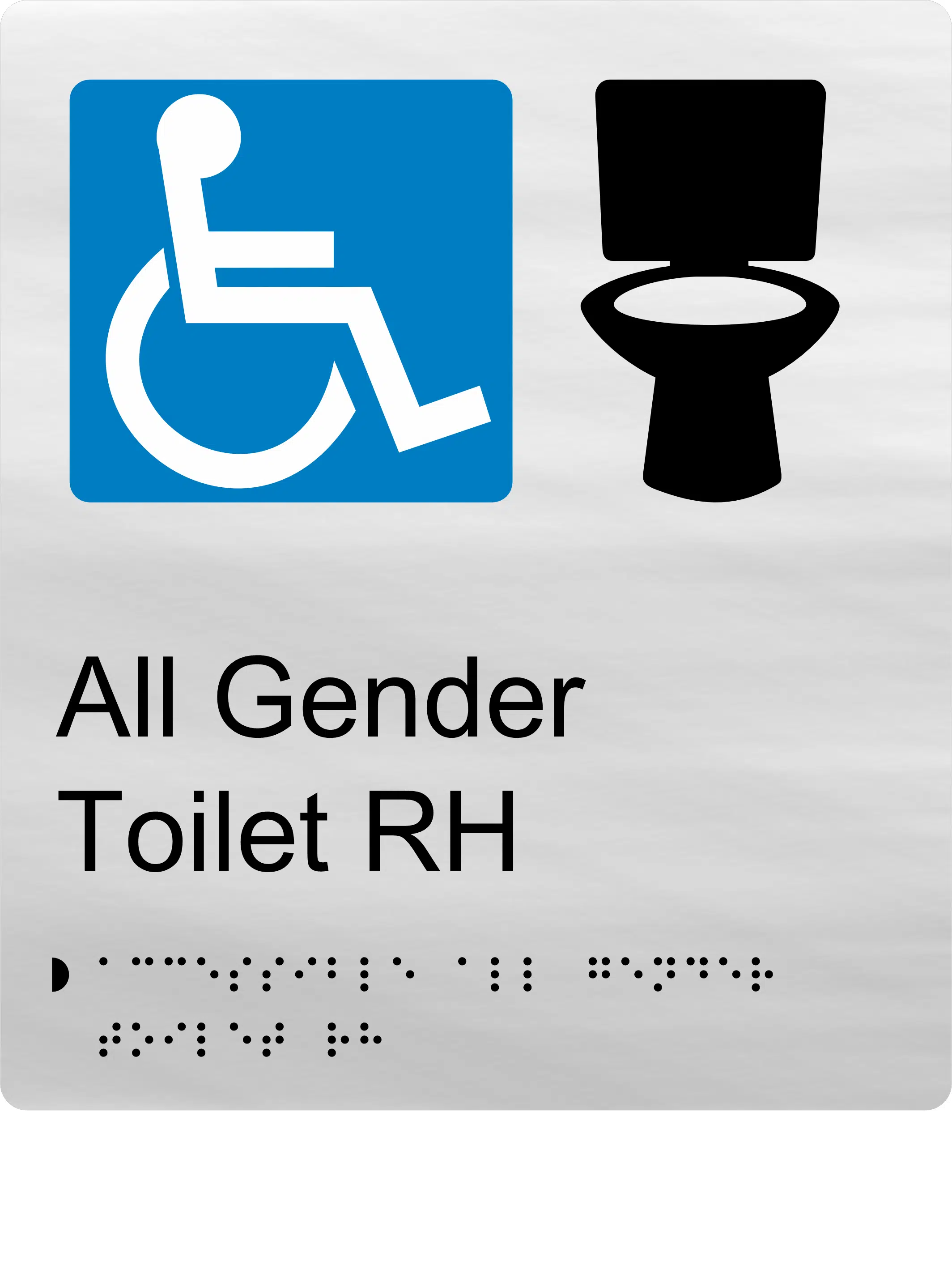 All Gender Accessible Toilet RH Braille Sign BT67 - Image 3