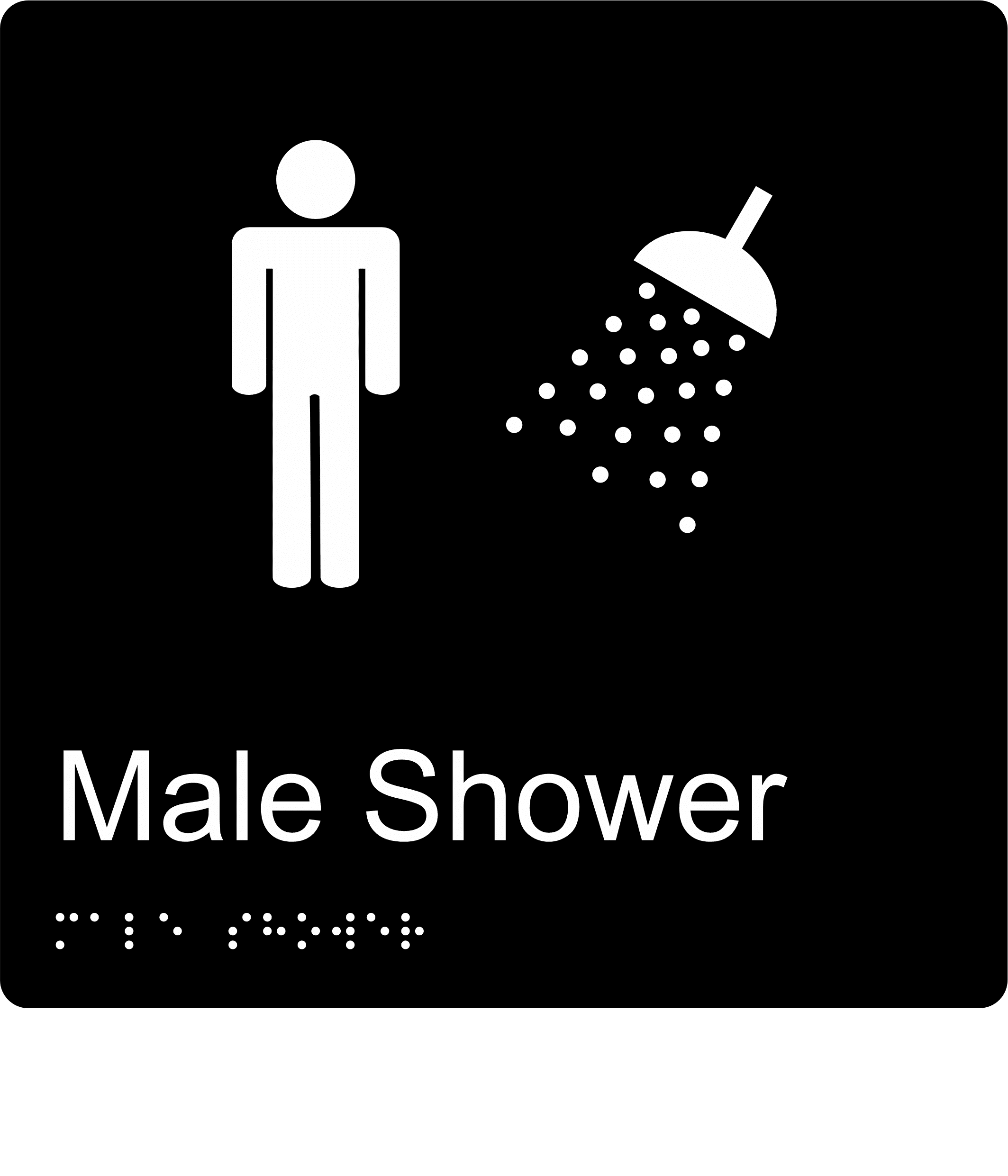 Male Shower Braille Sign BT68 - Image 2