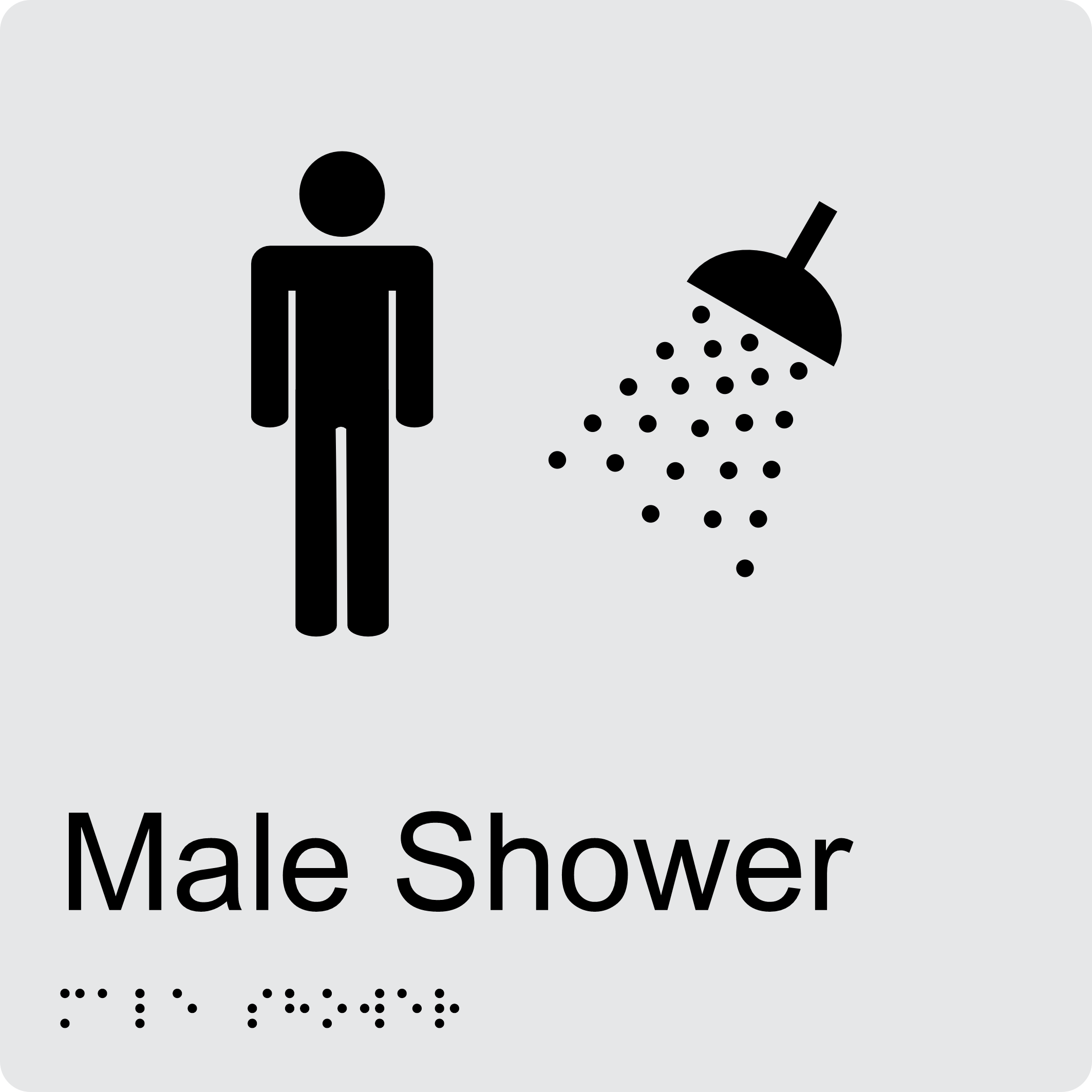 Male Shower Braille Sign BT68