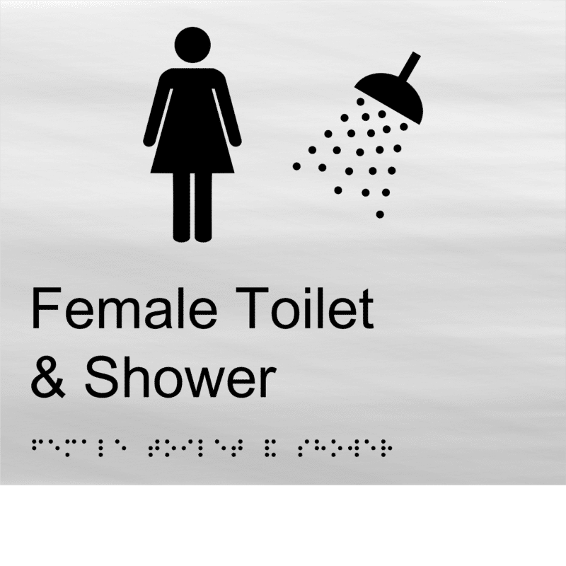 Female Toilet and Shower Braille Sign BT71 - Image 3