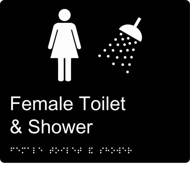 Female Toilet and Shower Braille Sign BT71 - Image 2