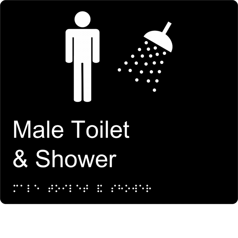 Male Toilet and Shower Braille Sign BT72 - Image 2