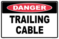 Trailing Cable Danger Sign   D10392
