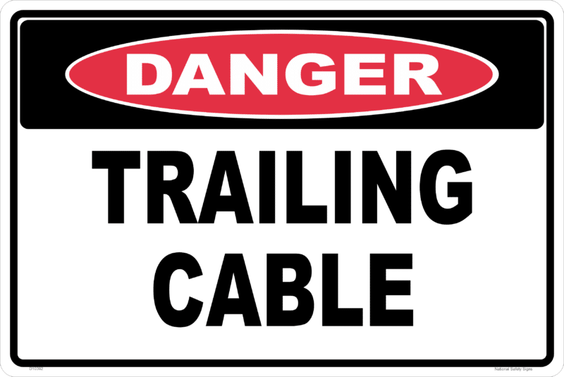 Trailing Cable Danger Sign   D10392