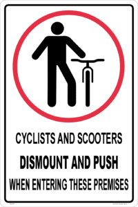 Cyclist and Scooters Dismount Sign RD616