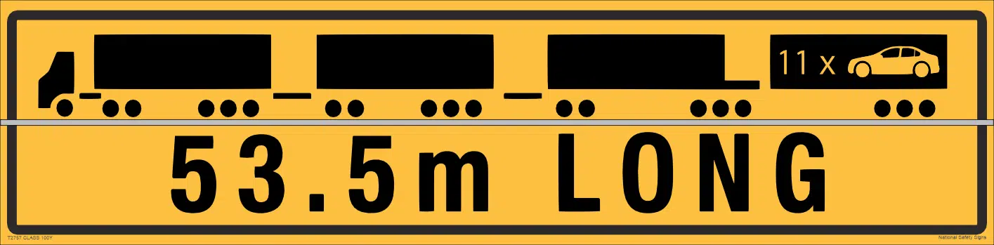 WA 53.5m Long Vehicle Hinged Sign  T2757