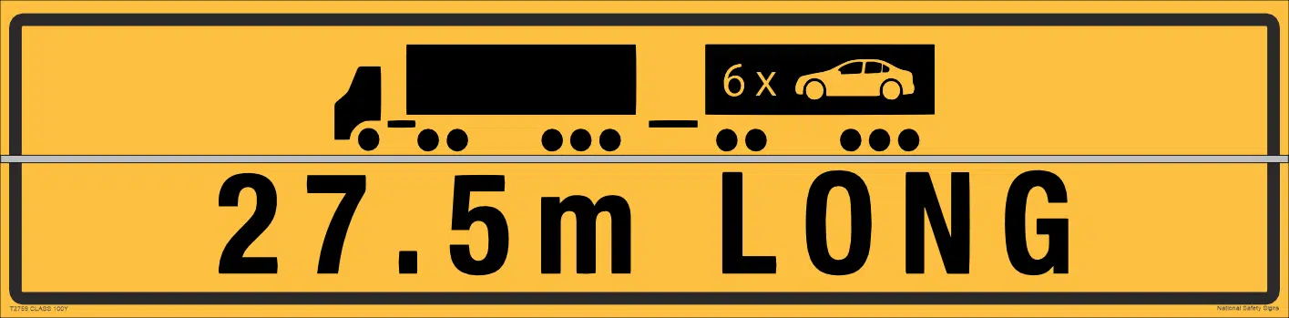 WA 27.5m Long Vehicle Hinged Sign T2759