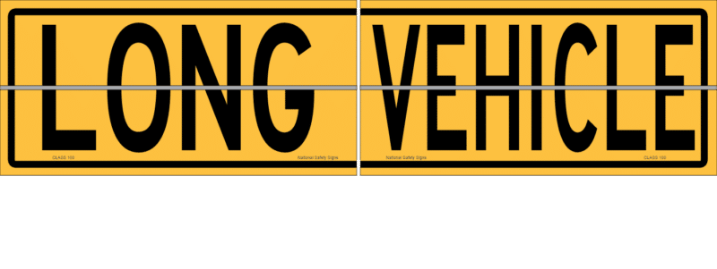 Long Vehicle 2 Piece Hinged Sign   T2763