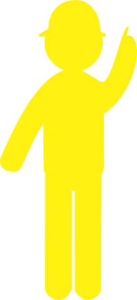 Yellow Corflute Man Pointing Up  RD564
