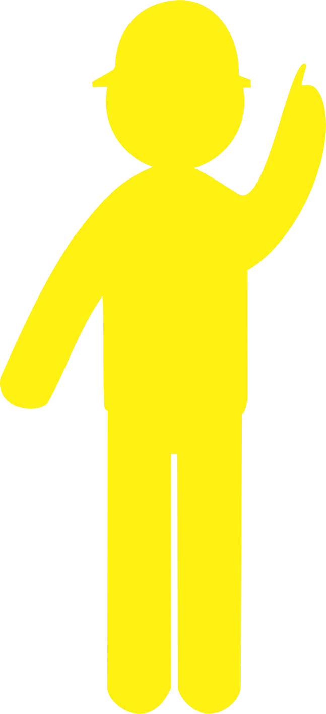 Yellow Corflute Man Pointing Up  RD564